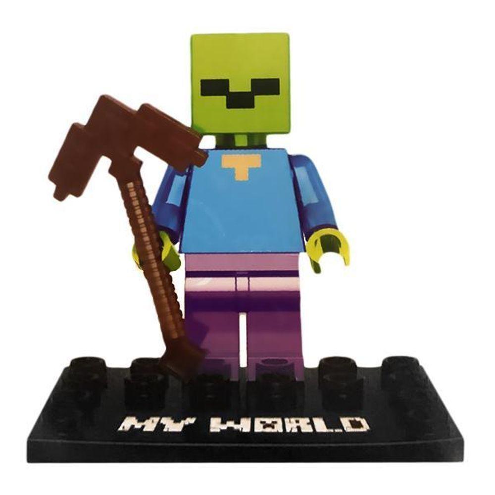 Brinquedo Boneco Minecraft My World Compatível Lego - Zumbi - 1
