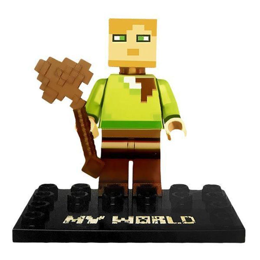 Brinquedo Boneco Minecraft My World Compatível Lego - Alex - 1