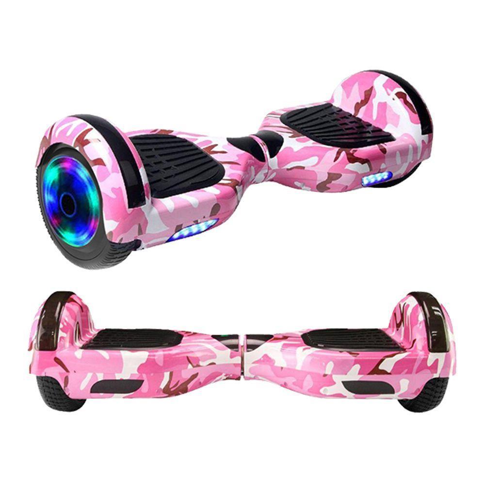 Hoverboard Infantil Skate Elétrico Led Rosa Camuflado - 1