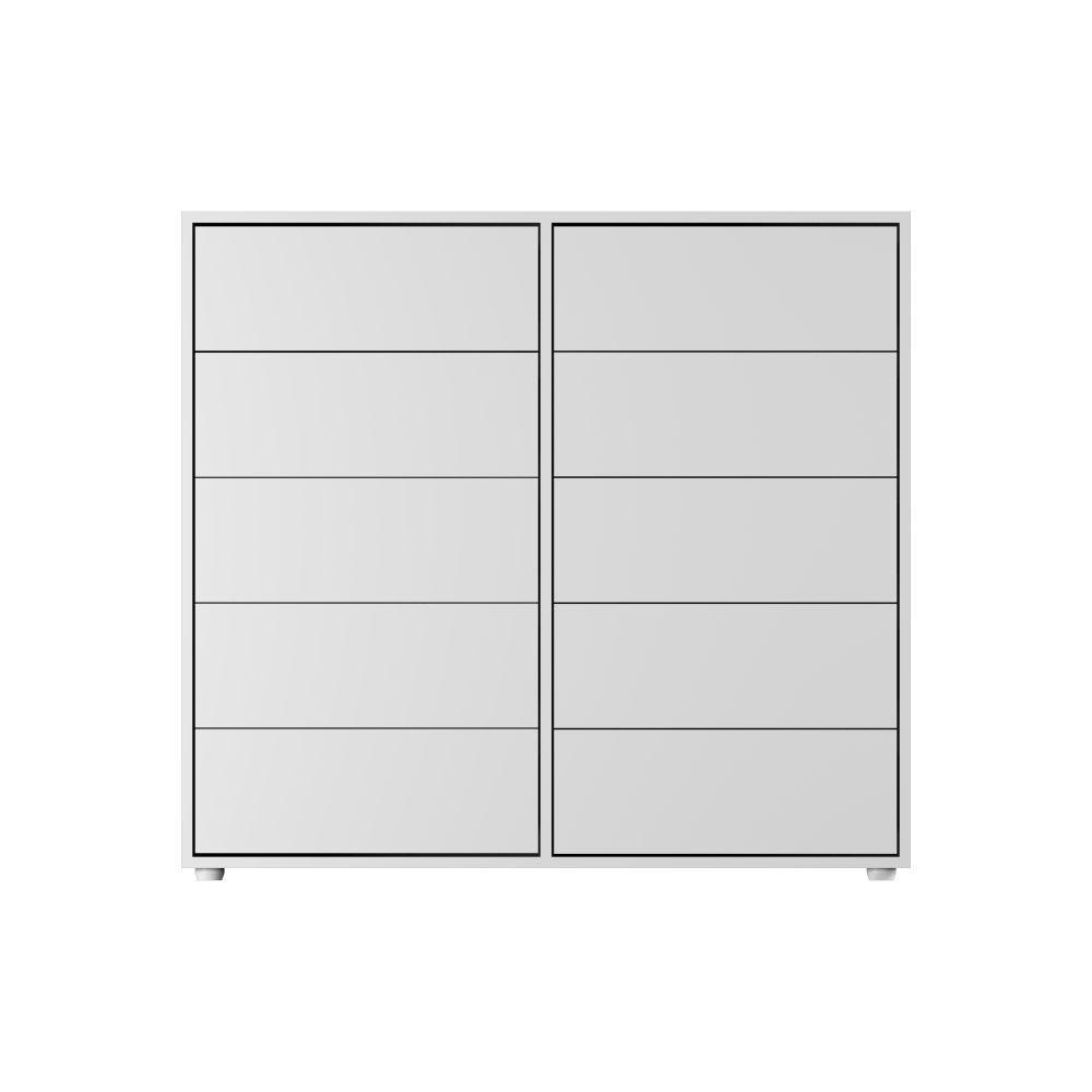 Cômoda Dieci 10 Gavetas Mdp 15 Mm Corrediça Telescópica + Fecho Toque Branco - 9