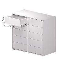 Cômoda Dieci 10 Gavetas Mdp 15 Mm Corrediça Telescópica + Fecho Toque Branco