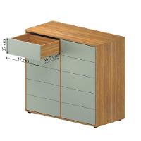 Cômoda Dieci 10 Gavetas Mdp 15 Mm Corrediça Telescópica + Fecho Toque Freijó-Verde - 3