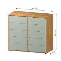 Cômoda Dieci 10 Gavetas Mdp 15 Mm Corrediça Telescópica + Fecho Toque Freijó-Verde