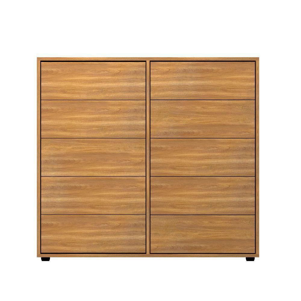 Cômoda Dieci 10 Gavetas Mdp 15 Mm Corrediça Telescópica + Fecho Toque Freijó - 10