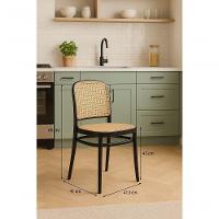 Cadeira Em Polipropileno Com Assento E Encosto Com Relevo Estilo Palha Roma Preto - 2