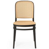 Cadeira Em Polipropileno Com Assento E Encosto Com Relevo Estilo Palha Roma Preto - 3