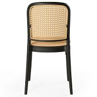 Cadeira Em Polipropileno Com Assento E Encosto Com Relevo Estilo Palha Roma Preto - 6