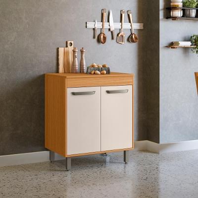 Balcão De Cozinha 2 Portas Malta Freijó-off White Poliman Móveis