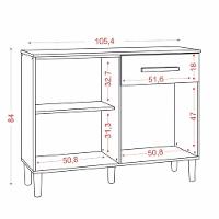 Balcão De Cozinha 2 Portas 1 Gavetas Atacama-off White Emily Aramóveis - 4