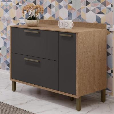 Balcão De Cozinha 1 Porta E 2 Gavetas Castanho-chumbo Syrah Ronipa