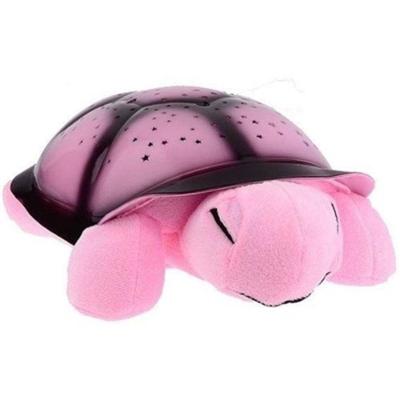 Abajur Tartaruga De Pelucia Musical Luminaria Infantil Com Projetor De Estrelas Som E Luz Led Bebe Cor:menina