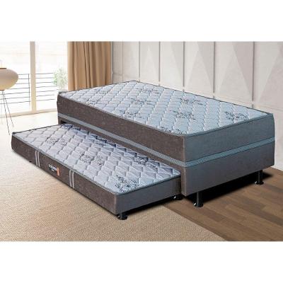 Cama Box Solteiro Conjugada Com Auxiliar (88x188) D28 Grafite Real Design Colchões