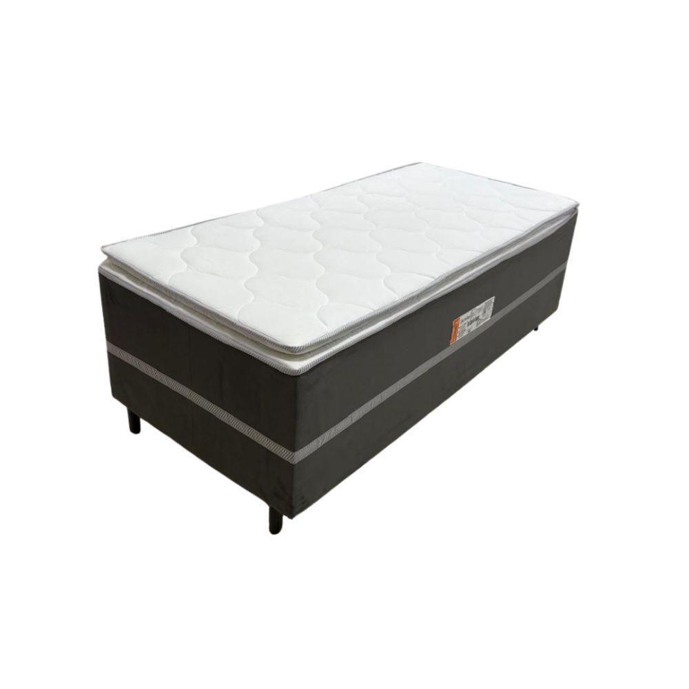 Cama Box Solteiro Conjugada (88x70) D28 Cinza-branco New Breare Topázio Colchões - 4