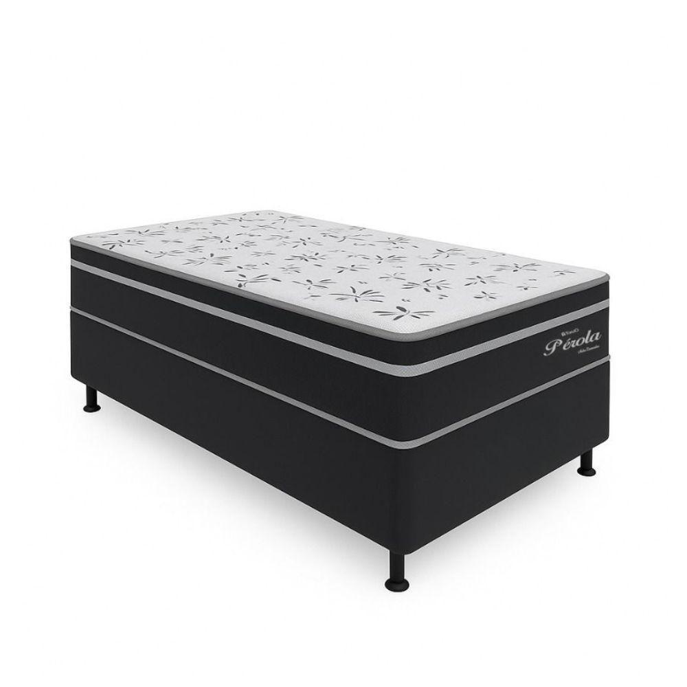 Cama Box Solteiro (88x68) D26 Molas Ensacadas Cinza Perola Topázio Colchões - 2