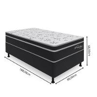Cama Box Solteiro (88x68) D26 Molas Ensacadas Cinza Perola Topázio Colchões - 3