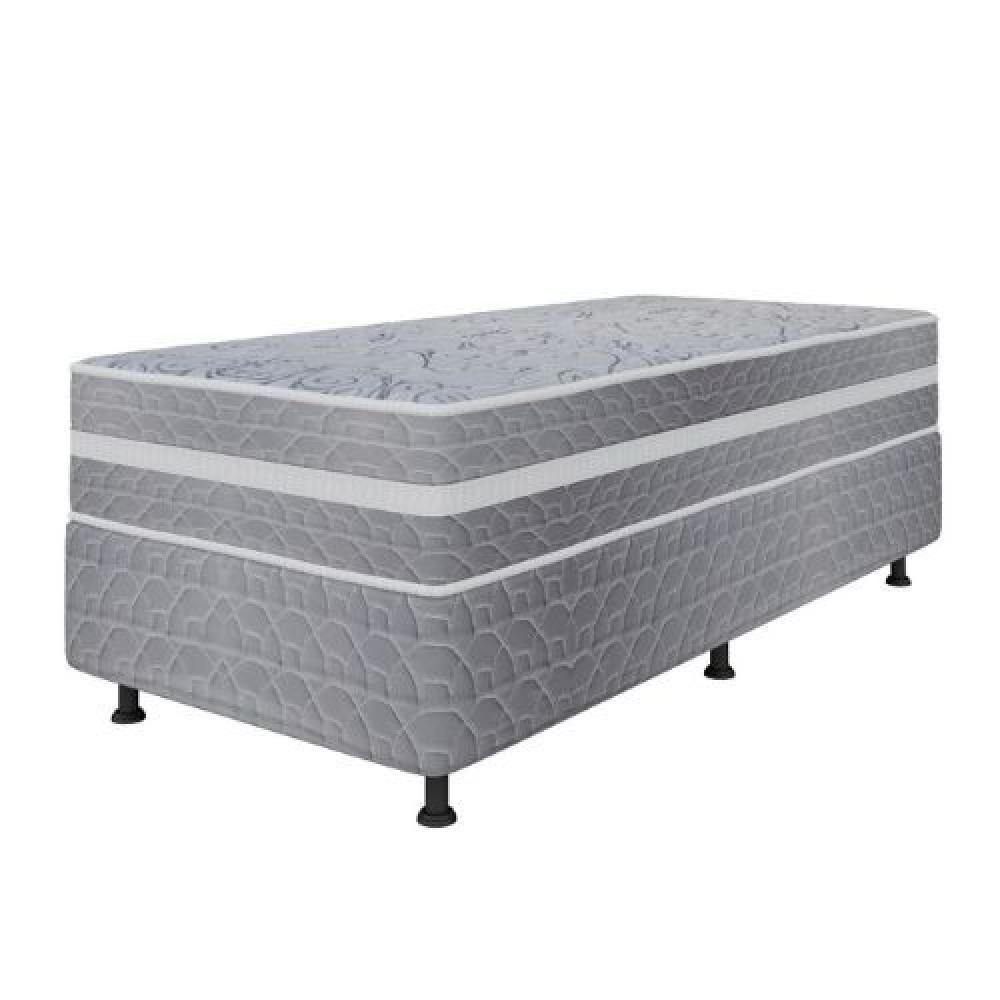 Cama Box Solteiro (88x188) D28 Cinza Prime Topazio Colchões D28 Cinza - 2