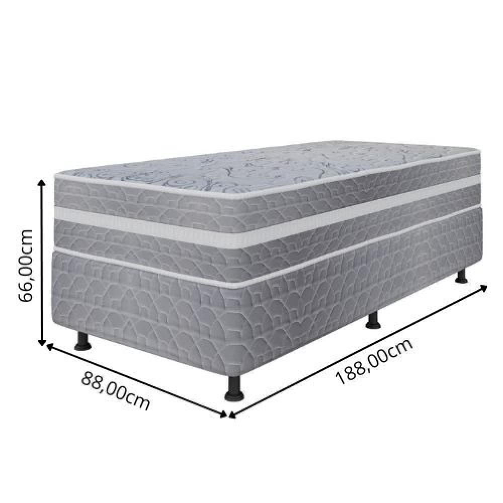 Cama Box Solteiro (88x188) D28 Cinza Prime Topazio Colchões D28 Cinza - 3