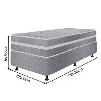 Cama Box Solteiro (88x188) D28 Cinza Prime Topazio Colchões D28 Cinza - 3