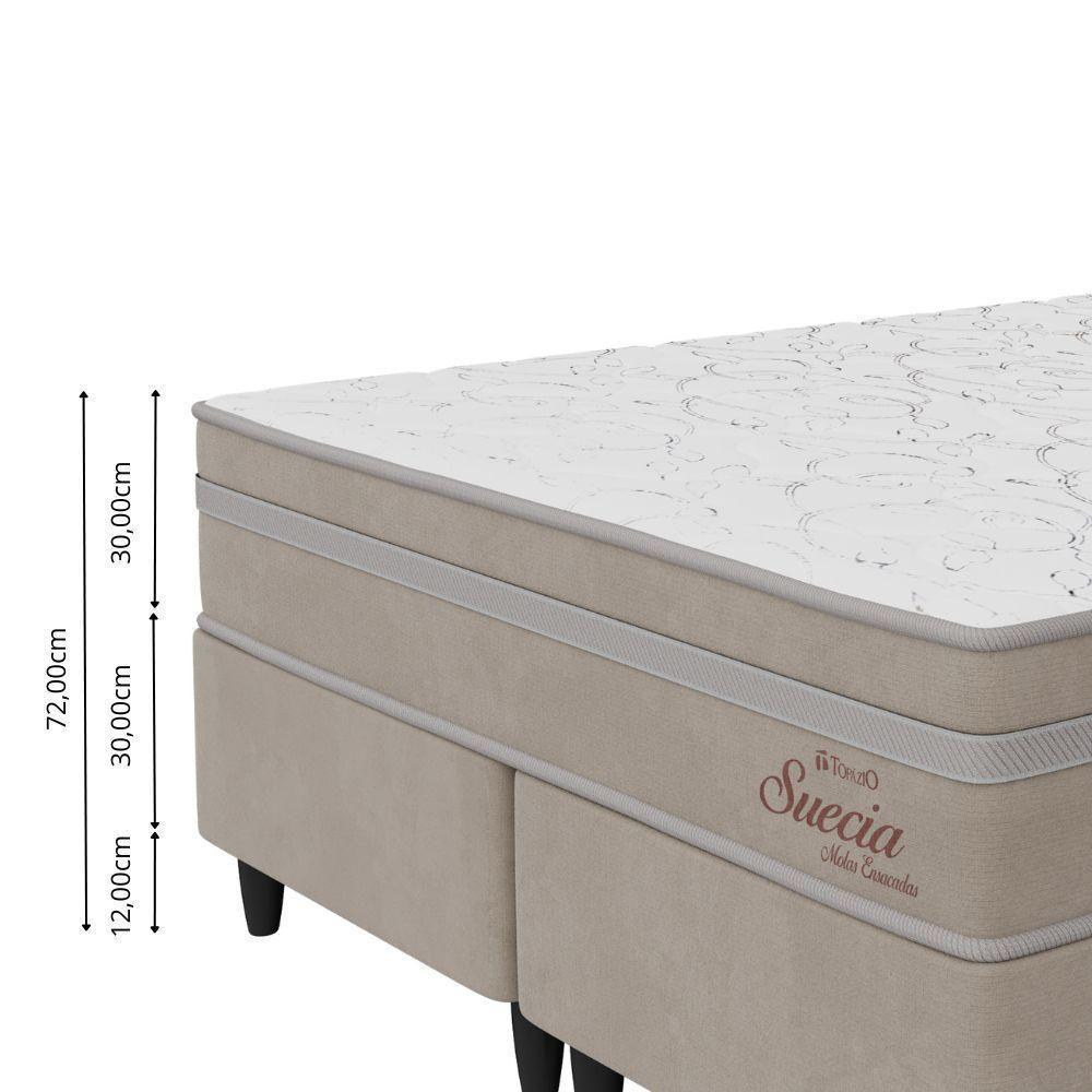 Cama Box Queen (158x198) D26 Creme Suecia Pocket Topazio Colchões - 2