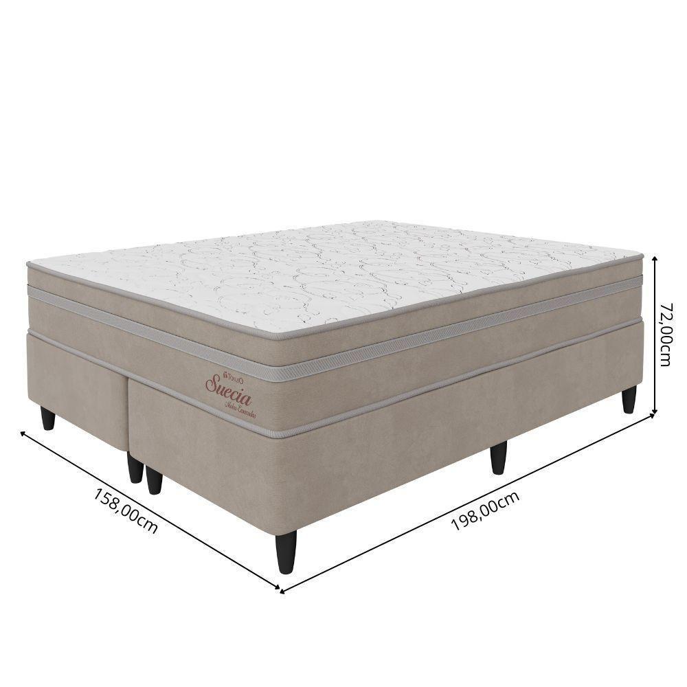 Cama Box Queen (158x198) D26 Creme Suecia Pocket Topazio Colchões - 6