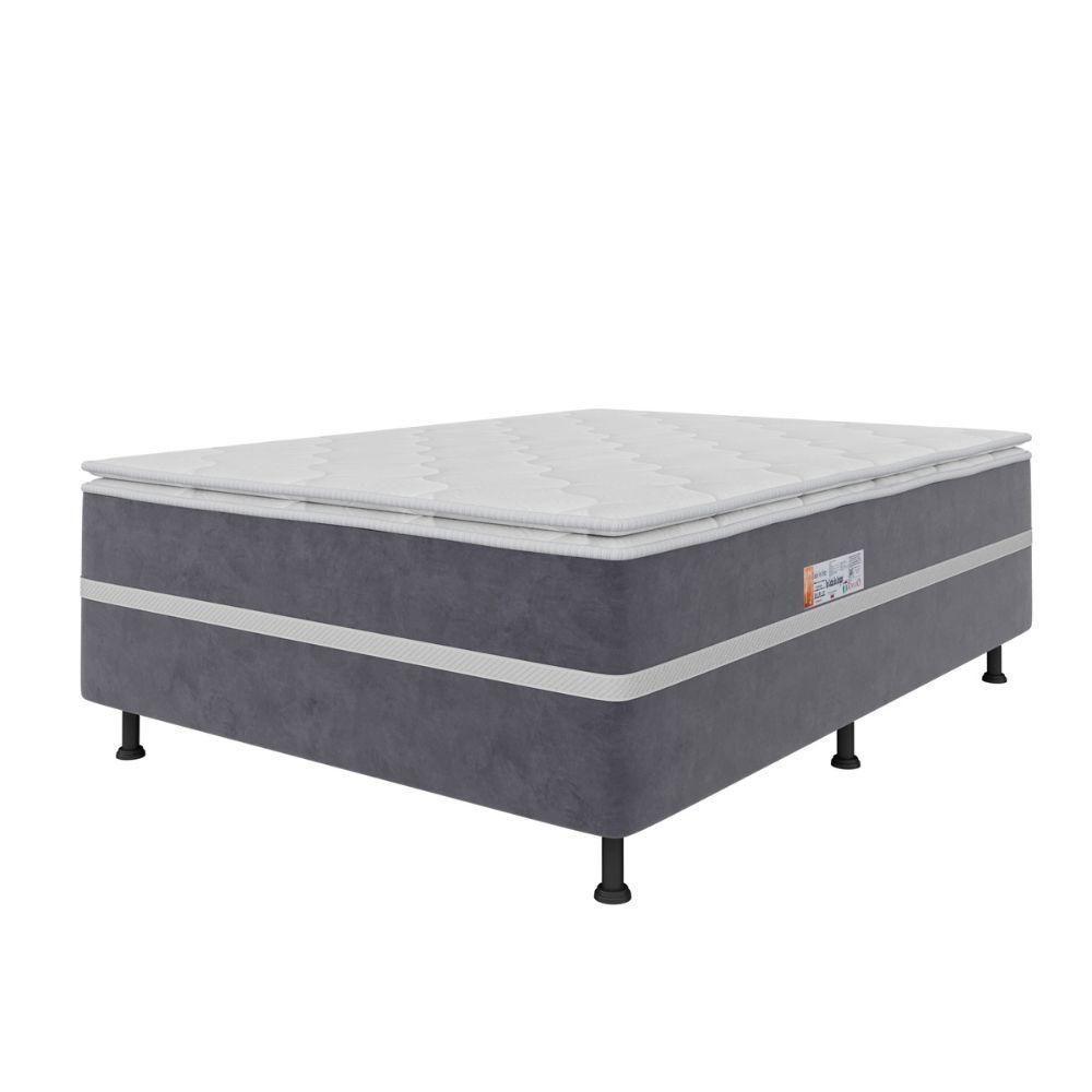 Cama Box Casal Conjugada (138x188) D28 Cinza-branco New Breare Topázio Colchões - 2