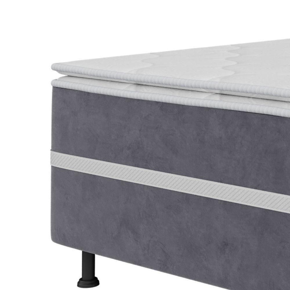 Cama Box Casal Conjugada (138x188) D28 Cinza-branco New Breare Topázio Colchões - 3