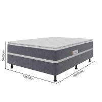 Cama Box Casal Conjugada (138x188) D28 Cinza-branco New Breare Topázio Colchões - 4