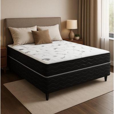 Cama Box Casal (138x64) D26 Molas Ensacadas Preto-branco Viena Topázio Colchões