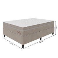 Cama Box Casal (138x188) D26 Molas Ensacadas Creme Suede Suecia Topazio Colchões - 5