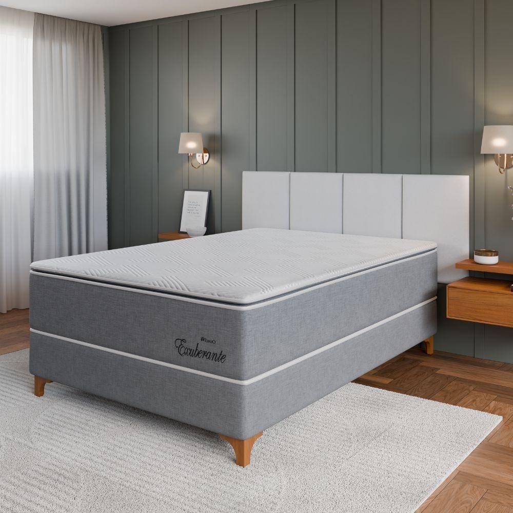 Cama Box Casal (138x188) D26 Molas Ensacadas Cinza Exuberante Topázio - 1