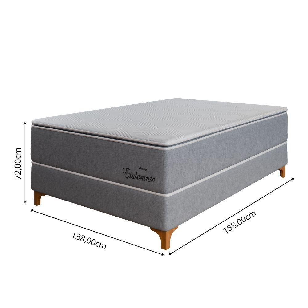 Cama Box Casal (138x188) D26 Molas Ensacadas Cinza Exuberante Topázio - 2