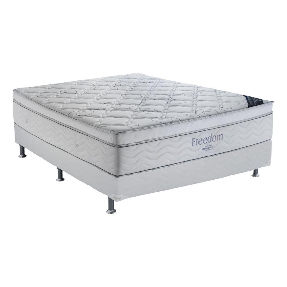 Cama Box Casal (138x188) + Colchão Ortobom Freedom Molas Pocket Branca - 2