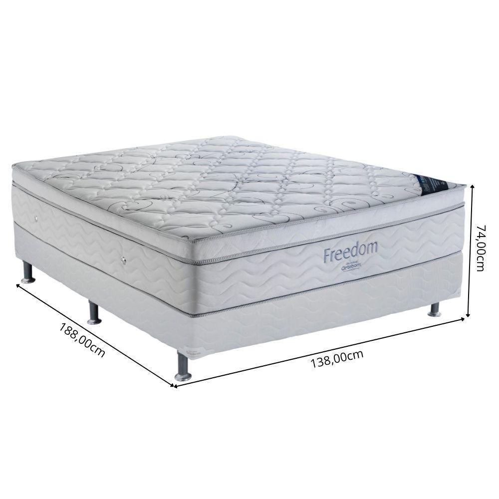 Cama Box Casal (138x188) + Colchão Ortobom Freedom Molas Pocket Branca - 5