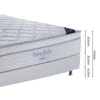 Cama Box Casal (138x188) + Colchão Ortobom Freedom Molas Pocket Branca