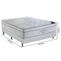 Cama Box Casal (138x188) + Colchão Ortobom Freedom Molas Pocket Branca - 5
