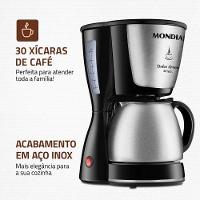 Cafeteira Mondial C37 Jarra Inox 30 Xícaras 800W Preta 110V - 2