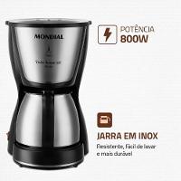 Cafeteira Mondial C37 Jarra Inox 30 Xícaras 800W Preta 110V - 3