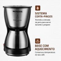 Cafeteira Mondial C37 Jarra Inox 30 Xícaras 800W Preta 110V - 5