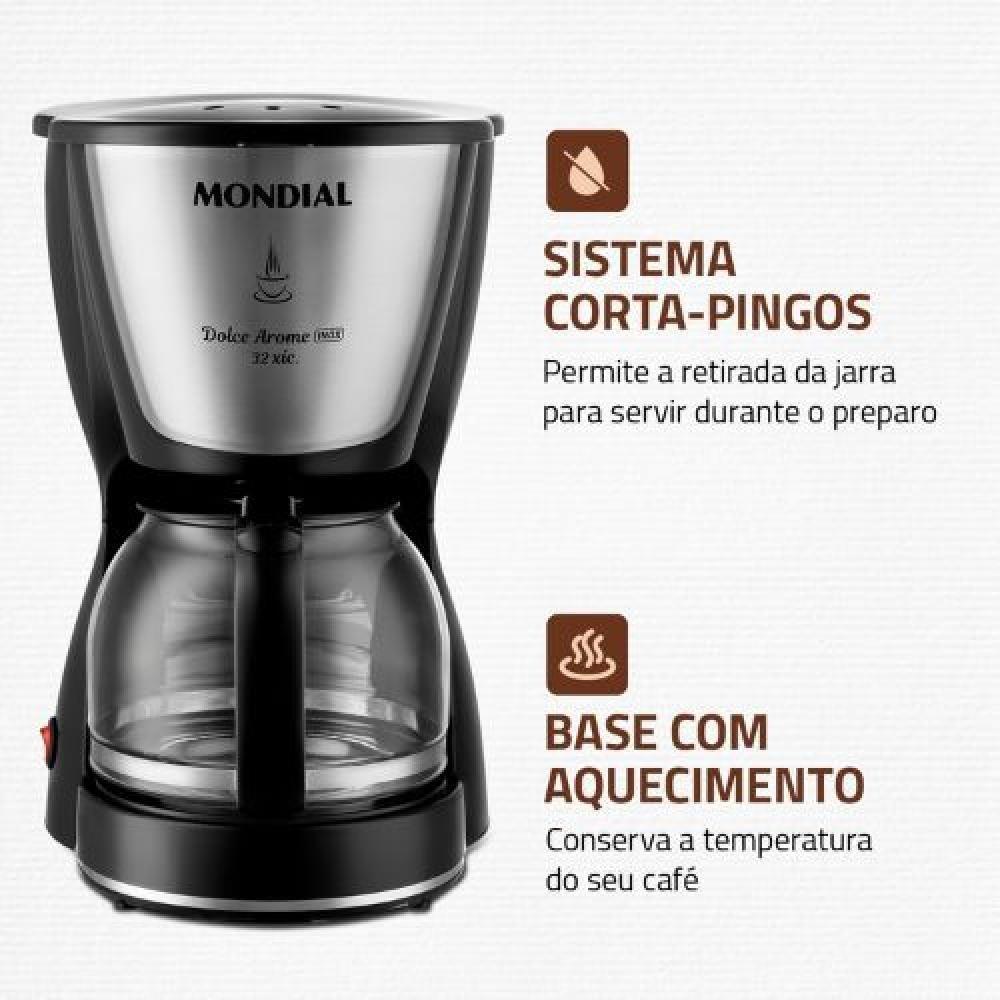 Cafeteira Elétrica Mondial Dolce Arome C-32 32 Xícaras Preto-inox Preto - Inox 110V - 3