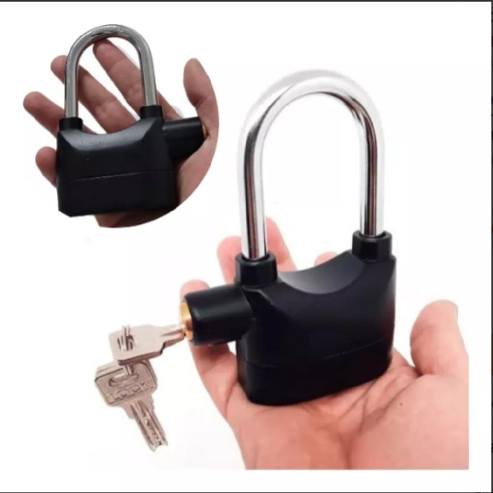Cadeado Com Alarme 2 Em 1 Sensor Movimento Anti Roubo Sirene 110db Haste Longo Curto Moto Portao Carro Sonoro - 5