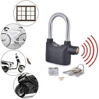 Cadeado Com Alarme 2 Em 1 Sensor Movimento Anti Roubo Sirene 110db Haste Longo Curto Moto Portao Carro Sonoro