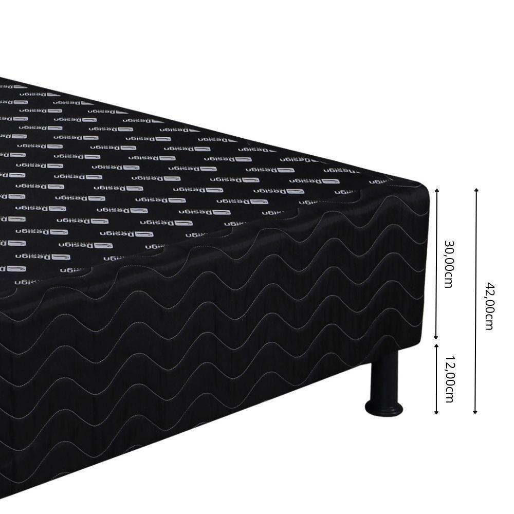 Base Box Casal (138x188) Preta Universal Design Colchões - 3