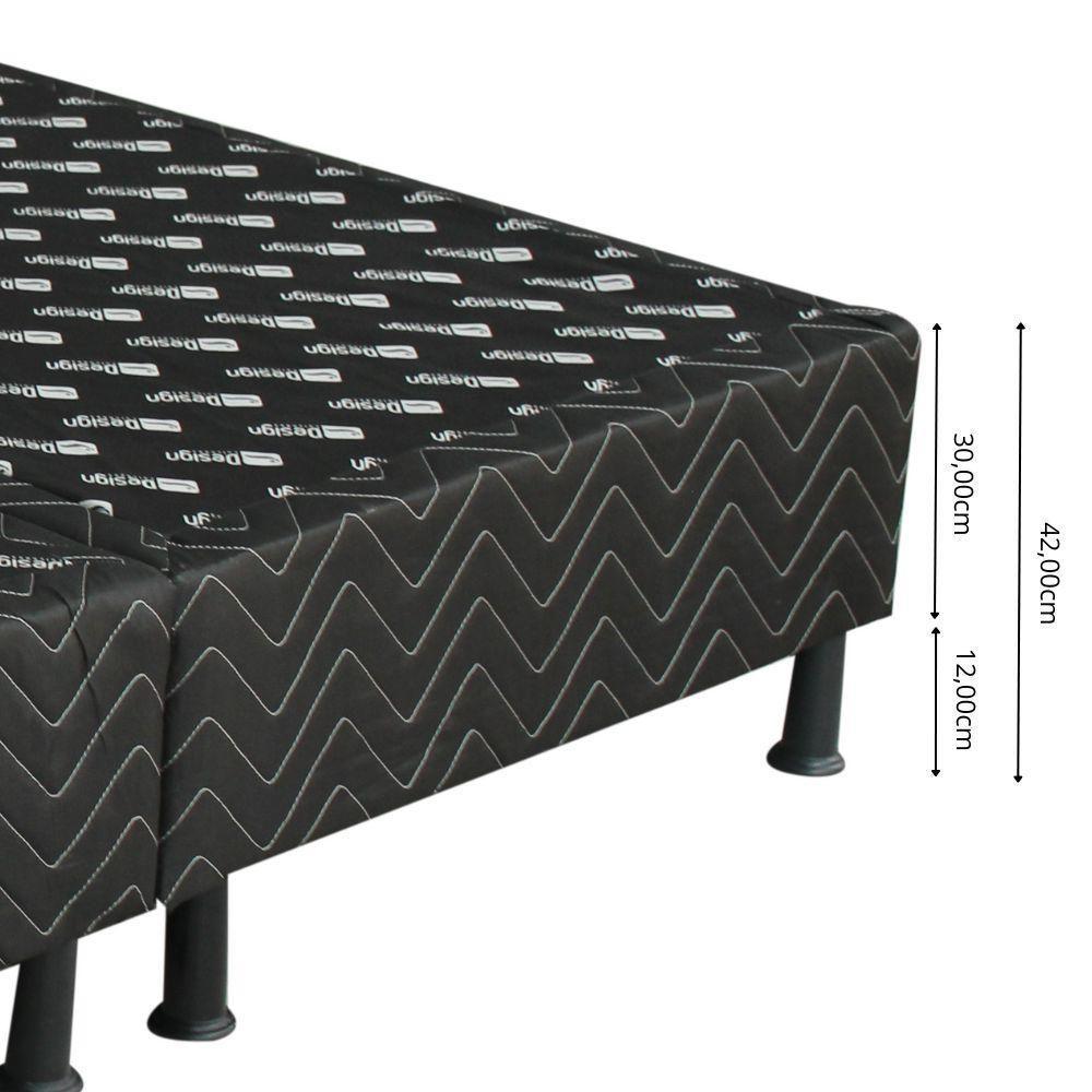 Base Box Casal (158x198) Preta Universal Design Colchões - 3