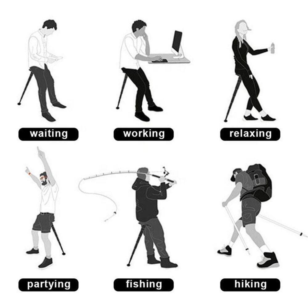 Banqueta Portatil Retratil Dobravel Compacta Sitpack Cadeira Banco Banquinho Fila Pescaria Show Telescopico - 6