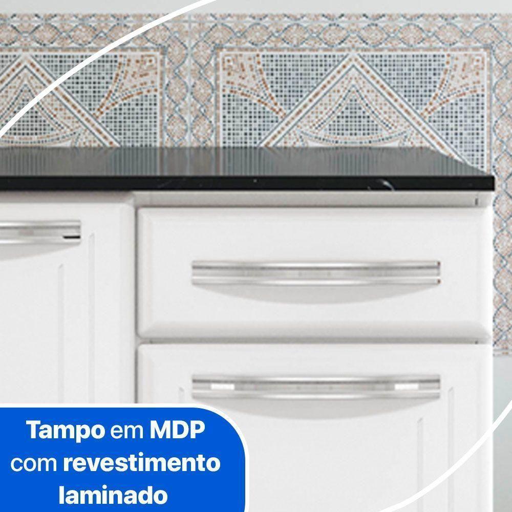 Balcão De Cozinha Em Aço 3 Portas 1 Gaveta Branco Esmeralda Telasul - 5