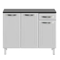 Balcão De Cozinha Em Aço 3 Portas 1 Gaveta Branco Esmeralda Telasul