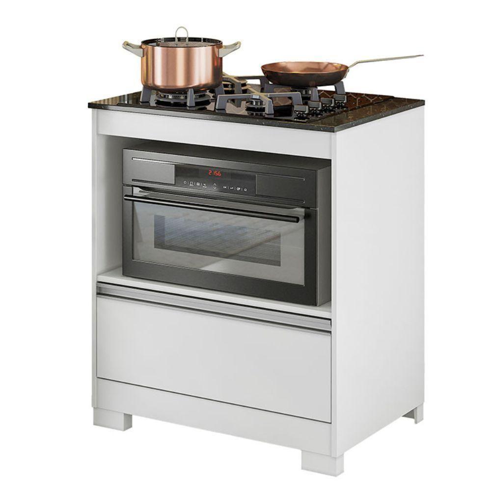 Balcão De Cozinha Cooktop 1 Gaveta Branco New - Granito Nt3110 Notável Móveis - 4