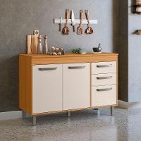 Balcão De Cozinha 3 Portas 2 Gavetas Freijó-off White Malta Poliman Móveis - 1