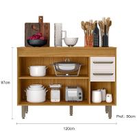 Balcão De Cozinha 3 Portas 2 Gavetas Freijó-off White Malta Poliman Móveis - 6