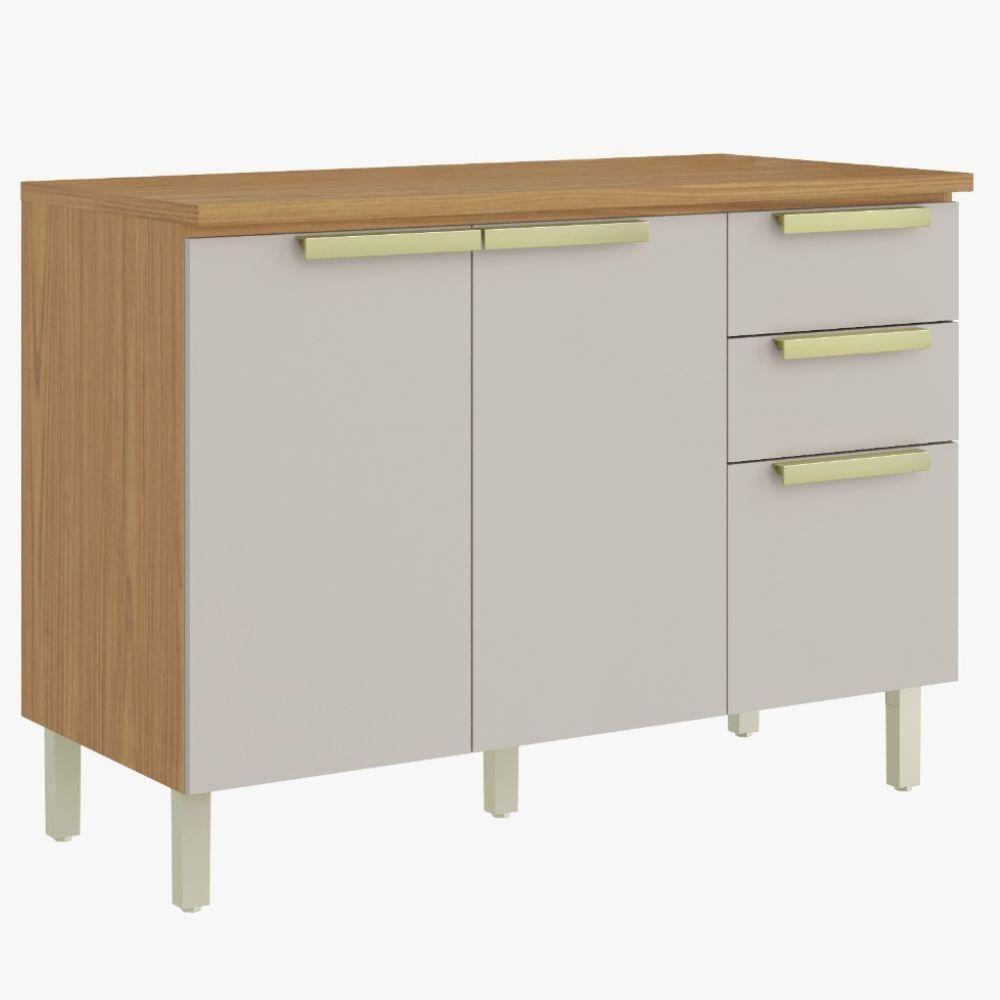 Balcão De Cozinha 3 Portas 2 Gavetas Freijo-off White New Porto Itatiaia - 2